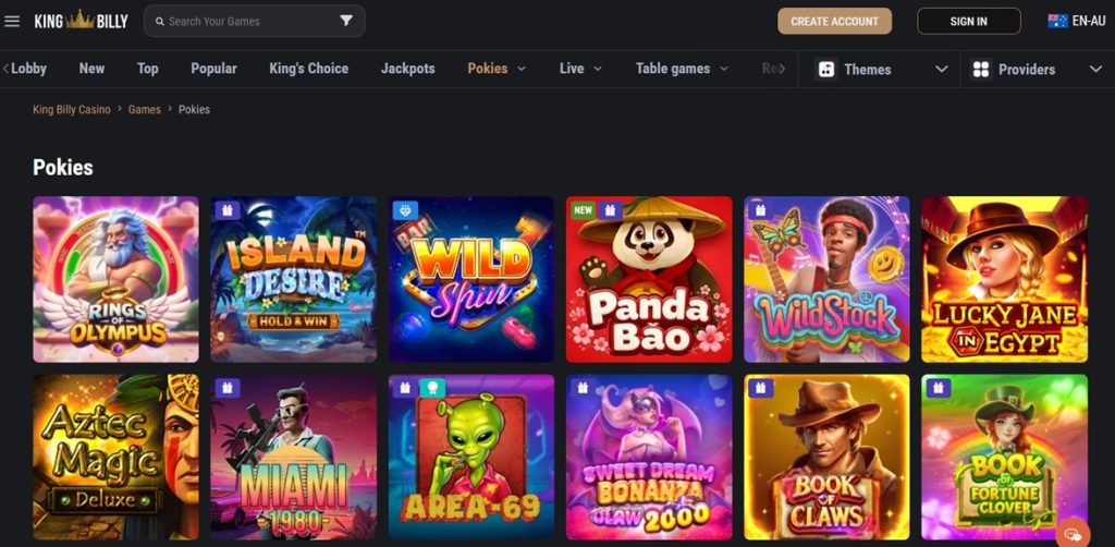 King Billy Classic and Video Pokies